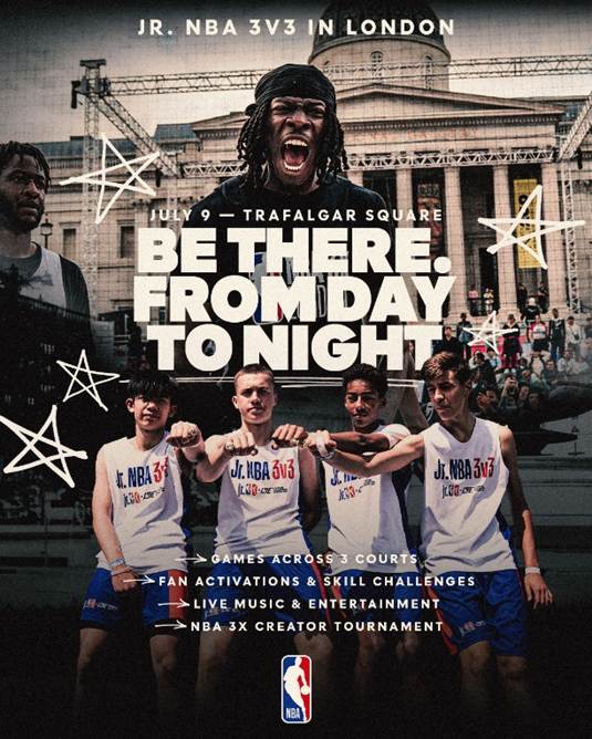 Trafalgar Square returns to host Jr. NBA 3v3 Finals in 2026