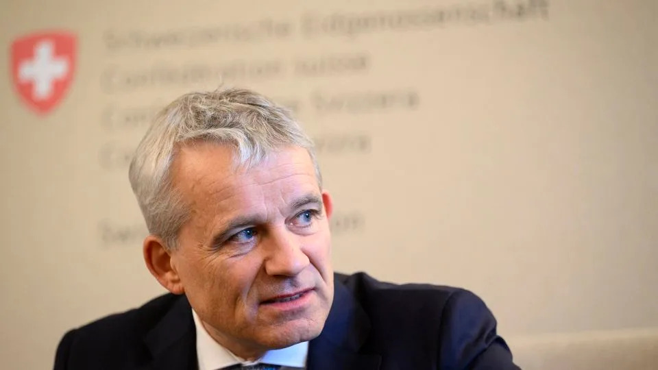 Federal Council of Switzerland member Beat Jans is pictured at the World Economic Forum in Davos, Switzerland, in January 2024. - Laurent Gillierion/AFP/Pool/Getty Images