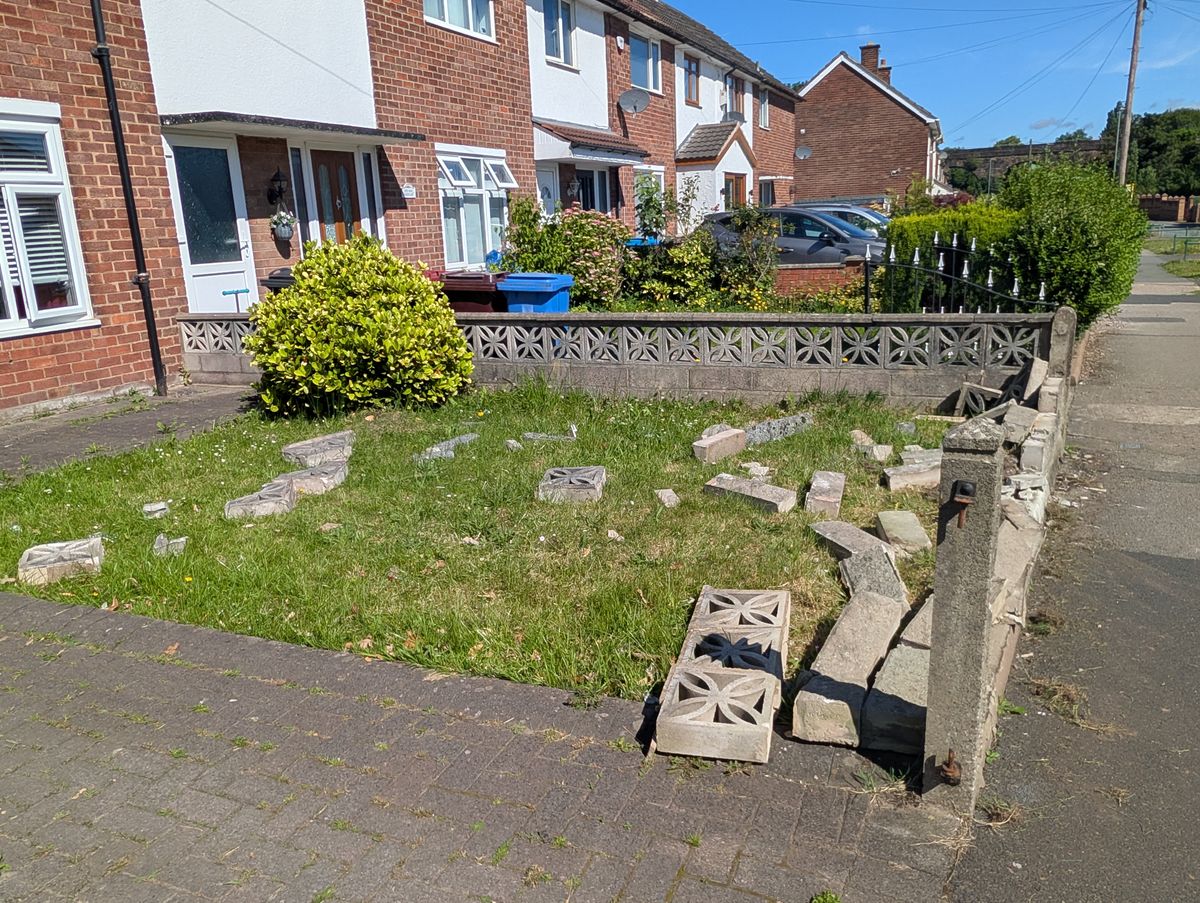 Stu's wall was completely destroyed in the early morning crash