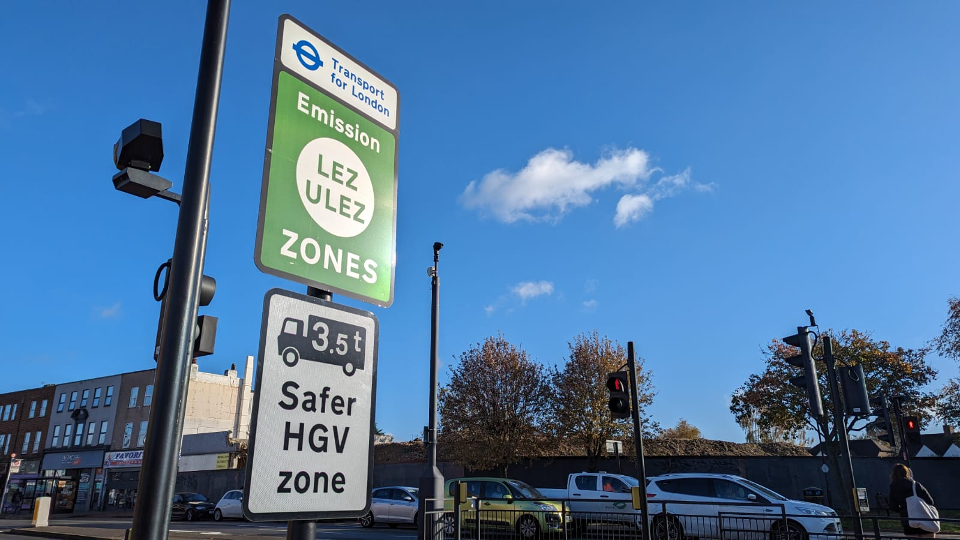 A road sign announcing a ULEZ zone