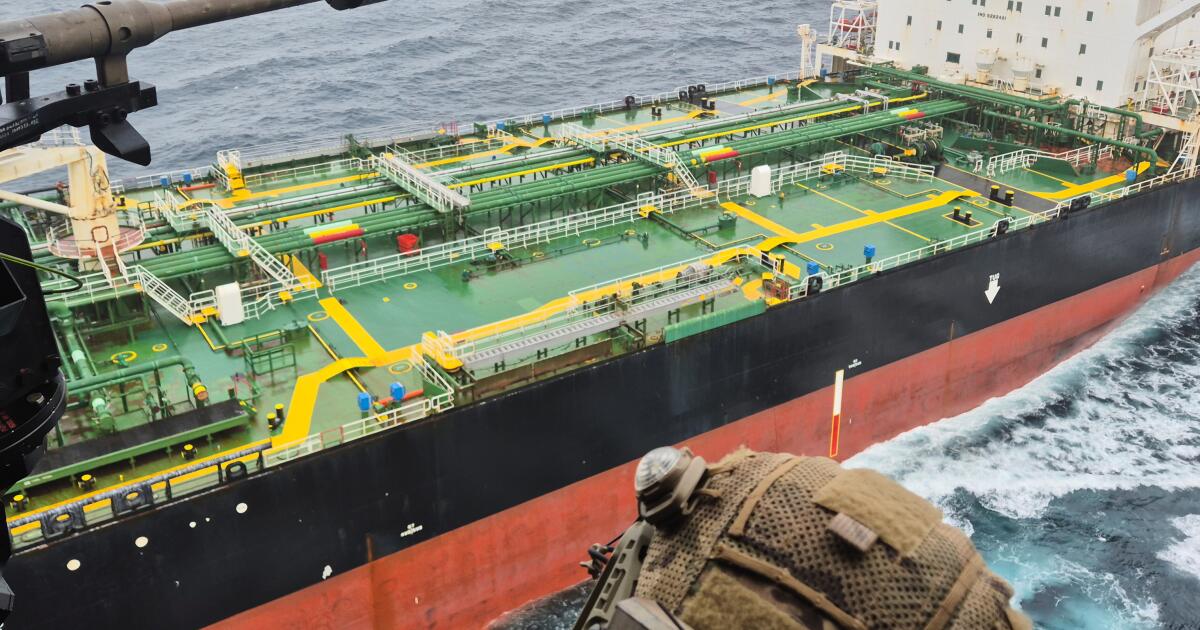 Macron says French Navy, backed by the U.K., intercepted a sanctioned tanker from Russia