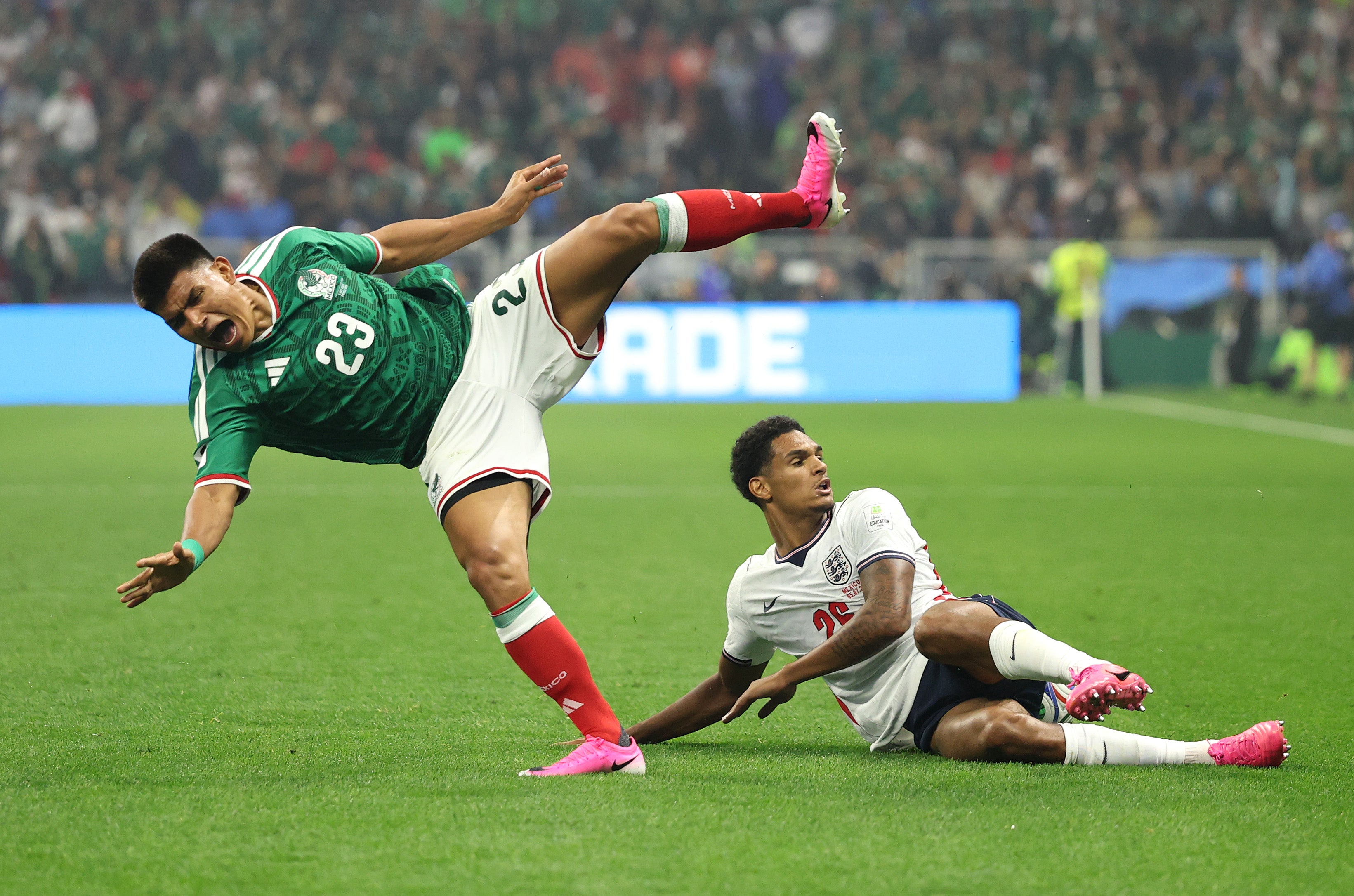 Jarell Quansah was shown a straight red against Mexico