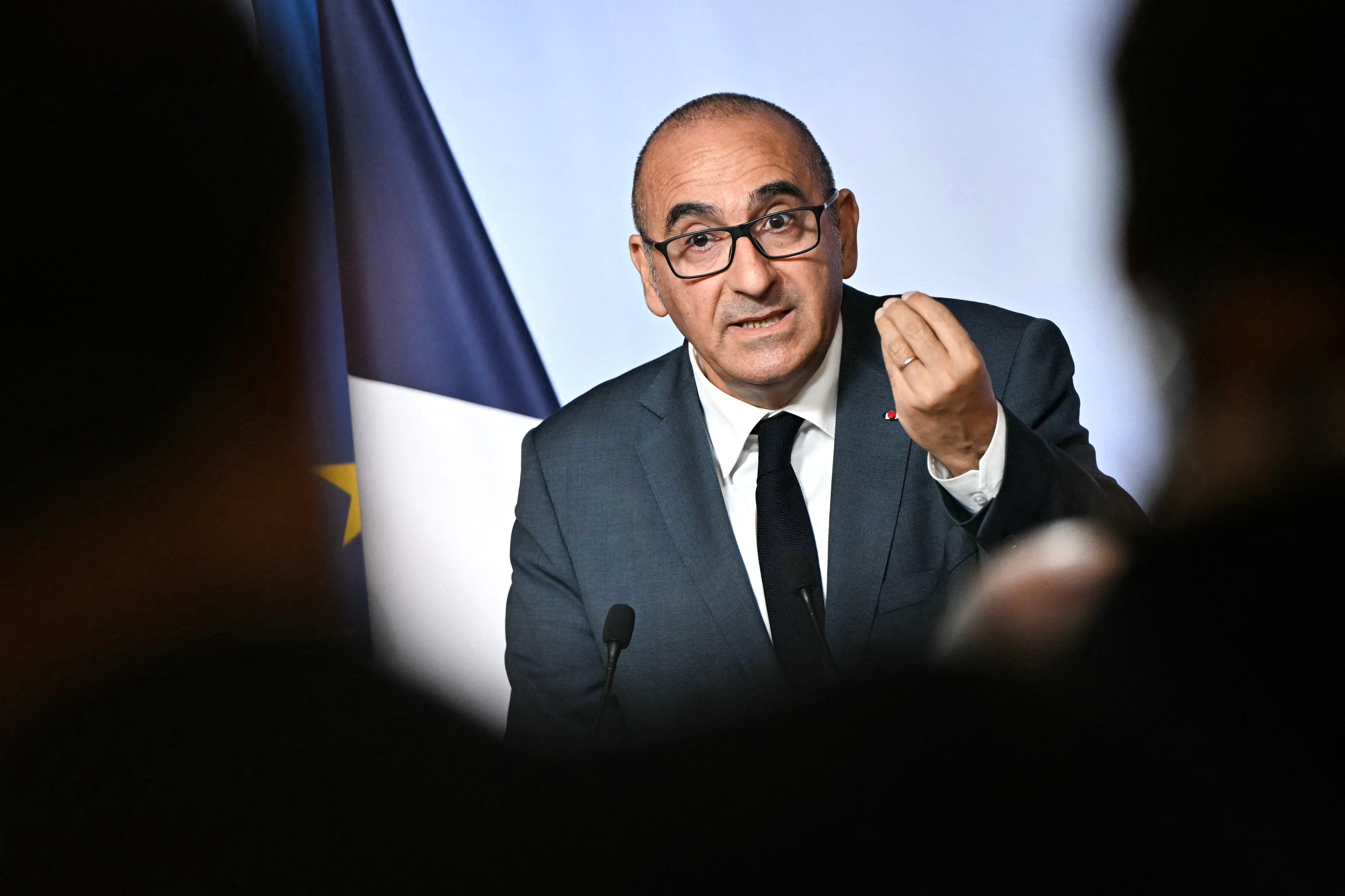 Nuñez delivered a speech following the cabinet's meeting in Paris