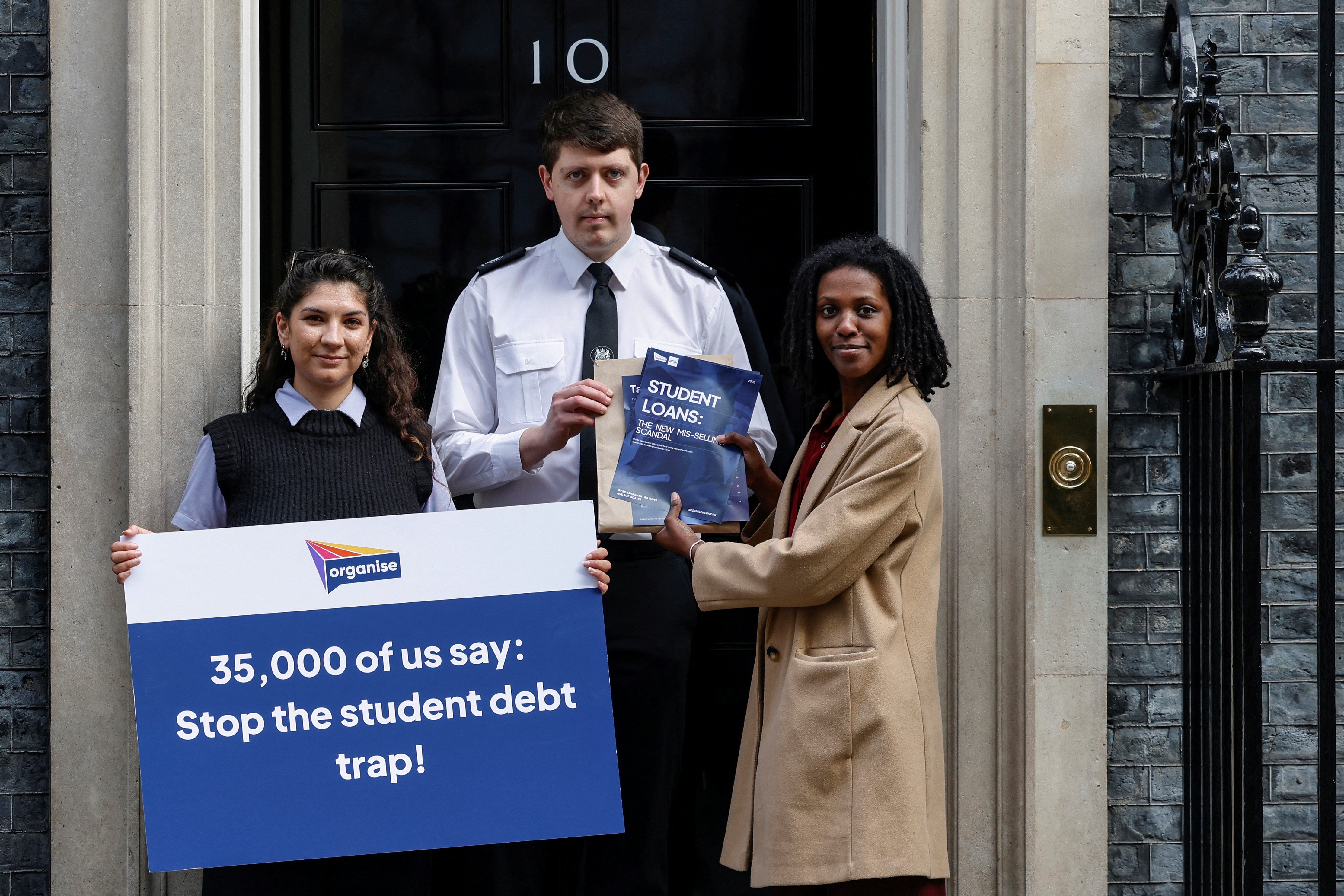 Members of the NUS call for student loan reform in March, amid widespread anger over the handling of repayments