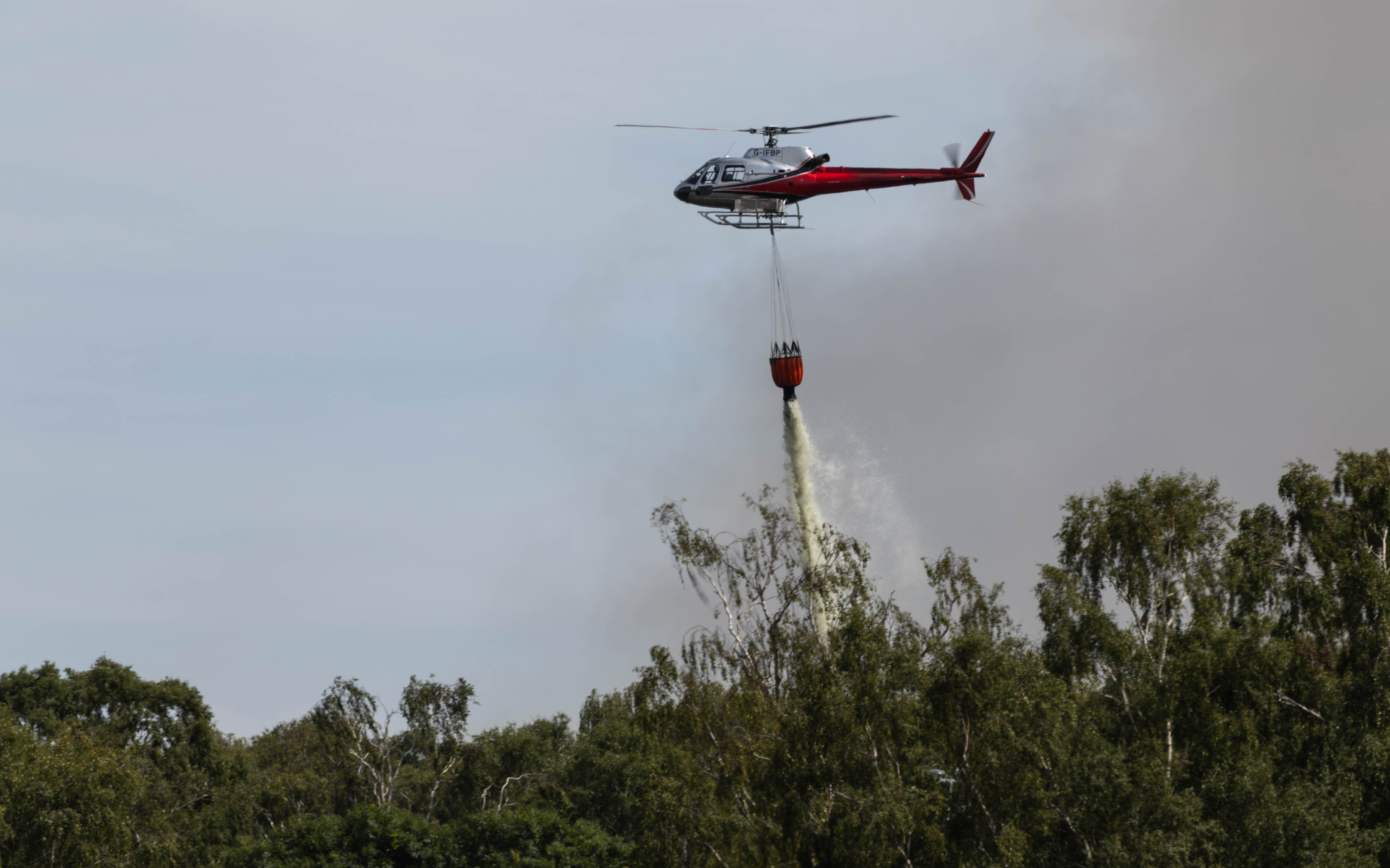 The River Nene in Cambridgeshire has been affected by its water being used to fight the wildfire on the Holme Fen nature reserve