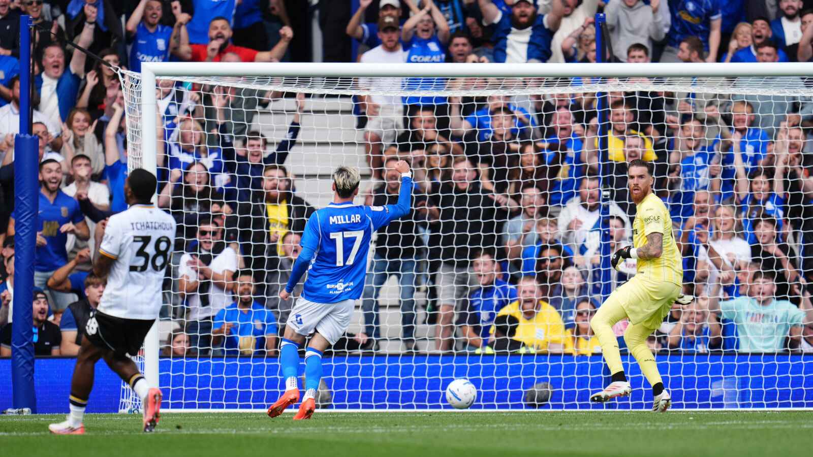 Jackson Tchatchoua, left, scored an own goal in Sunday’s clash between Birmingham City and Wolves.