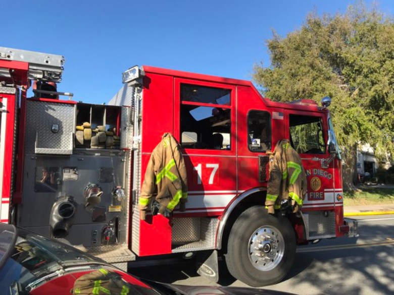 San Diego Fire truck brush fire