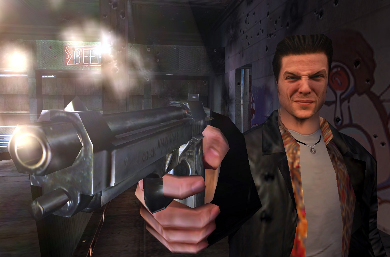 A screenshot from the video game Max Payne.