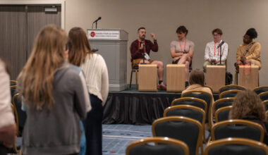 Panelists of the HJ25 session "Beyond bans: Barriers to health care access for transgender people" answer questions.