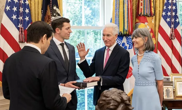 Charles Kushner being sworn in