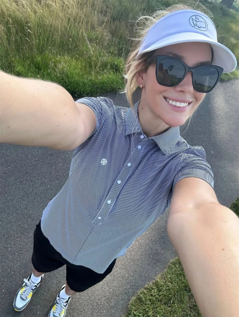 Paige Spiranac floated a less is more clothing theory in relation to her golf game. Paige Spiranac/X