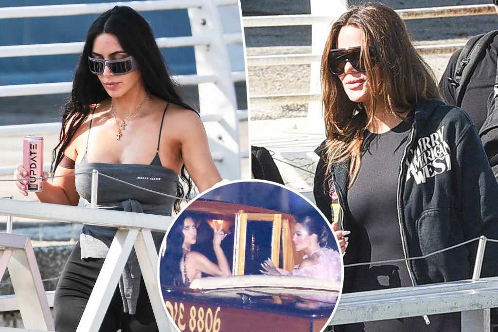Kim and Khloé Kardashian spotted leaving Venice after Jeff Bezos, Lauren Sánchez's $50M wedding