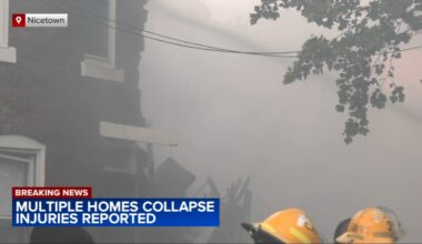 An early morning fire and explosion in Philadelphia's Nicetown section left three homes destroyed and two people injured.