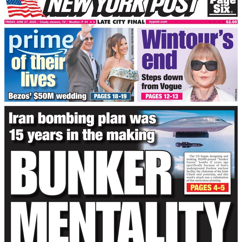 NY Post Cover for June 27, 2025