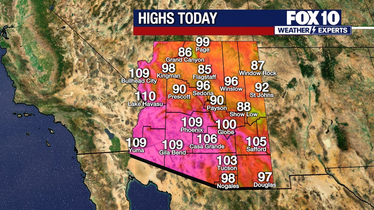 Arizona weather forecast: Extreme heat in this weekend's forecast