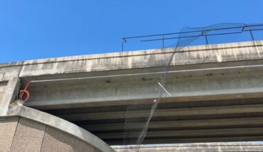 Houston Homestead Road: Vehicle flies off overpass