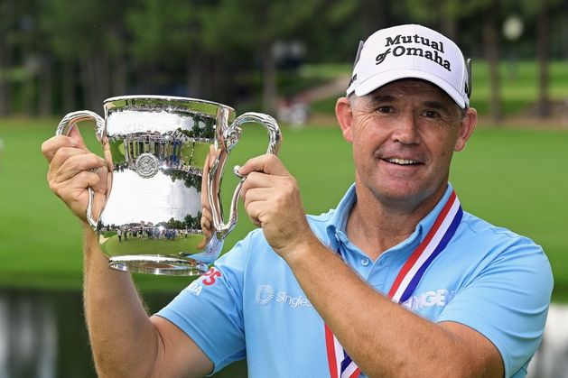 Pádraig Harrington follows burger gorge with second US Senior Open win but admits: ‘It’s all about winning’