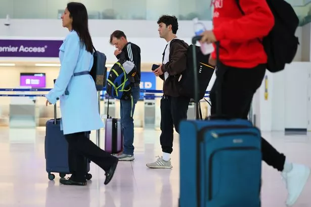 Travellers at Newark airport