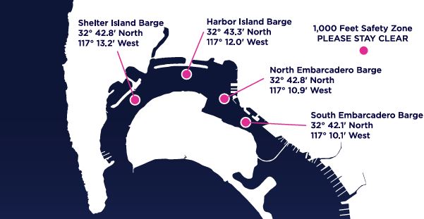 Fireworks barge locations