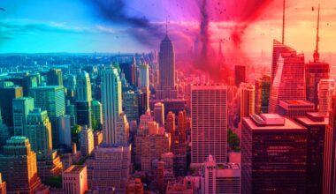 Illustration of submicron pollution particles affecting air quality across the U.S. Image generated by AI.