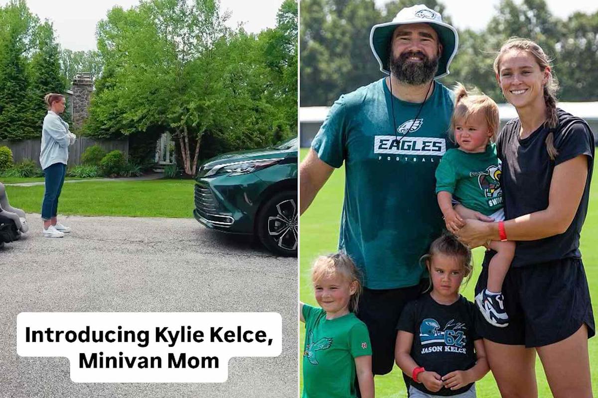 Kylie Kelce Finally Embraces 'Minivan Mom' Life after Having a Standoff with Her New Wheels in Hilarious New Ad