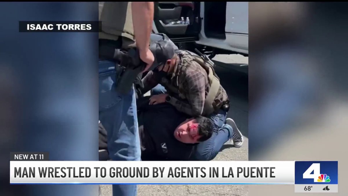 Federal agents wrestle man to the ground in La Puente – NBC Los Angeles