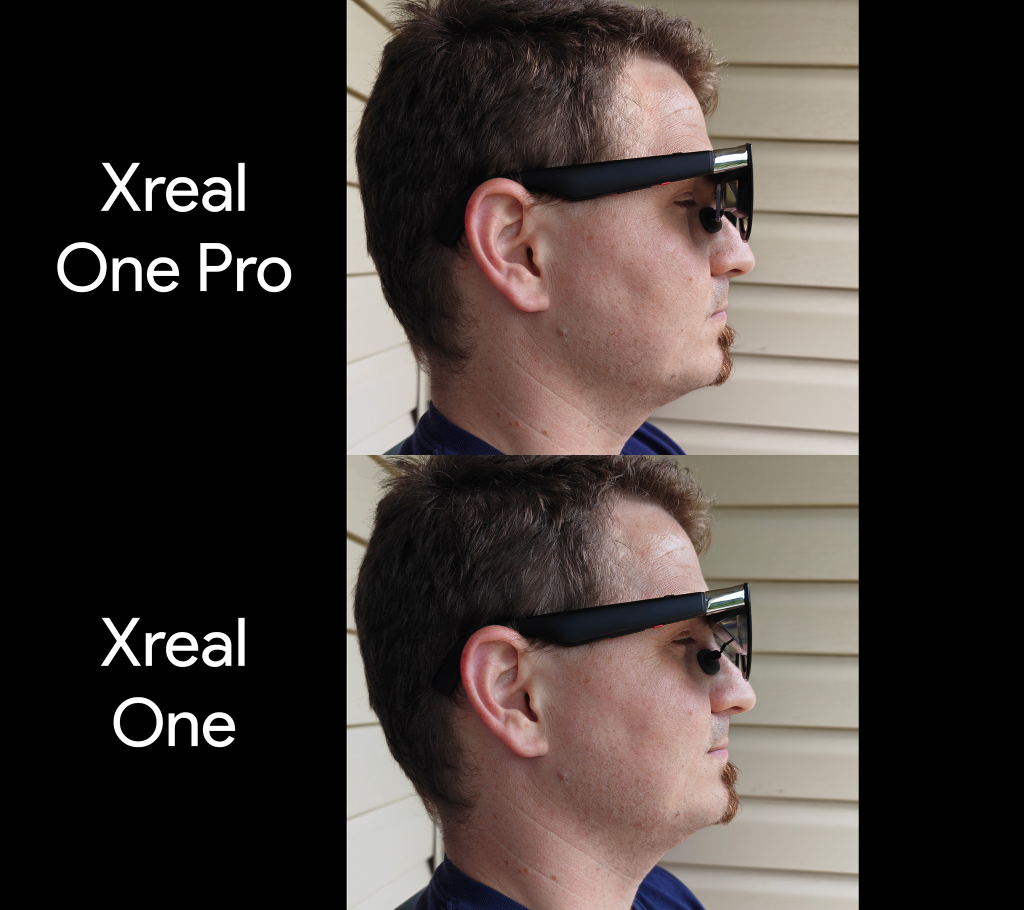 Comparing the depth of Xreal One and Xreal One Pro glasses while wearing them