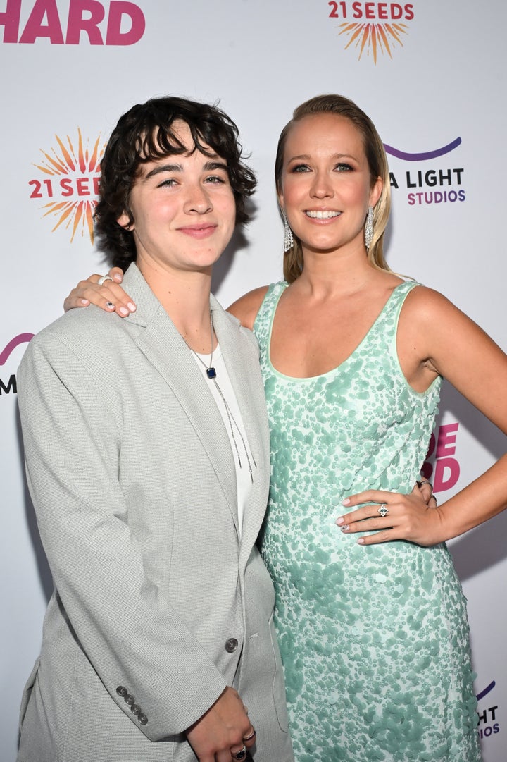 Jade Whipkey, left, and Anna Camp walked the red carpet at the June 20 premiere of "Bride Hard" in Los Angeles. 