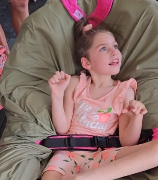 Charleigh Pollock, pictured, has CLN2, a rare, terminal disease. The funding for her medication is being pulled by the province. (Submitted by Jori Fales to CHEK News - image credit)