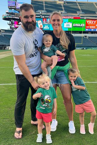 Kylie Kelce/Instagram Jason and Kylie Kelce with their daughters