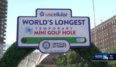 UScellular breaks world record in Des Moines for longest temporary mini golf hole