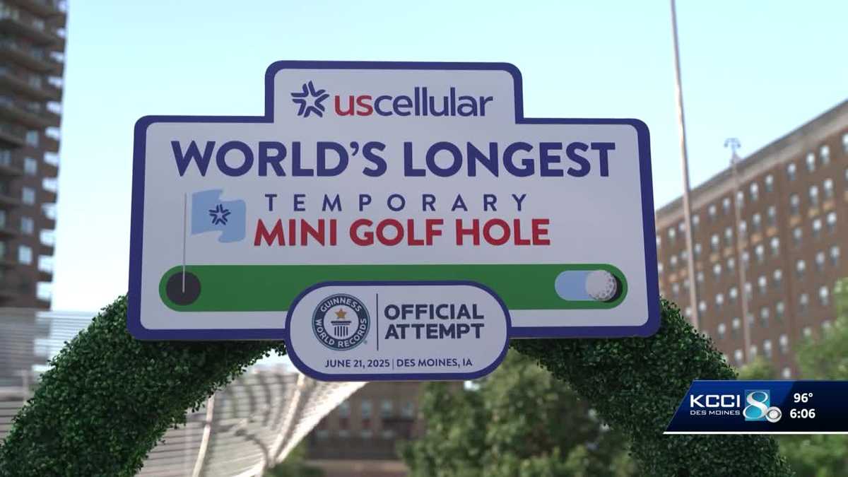 UScellular breaks world record in Des Moines for longest temporary mini golf hole
