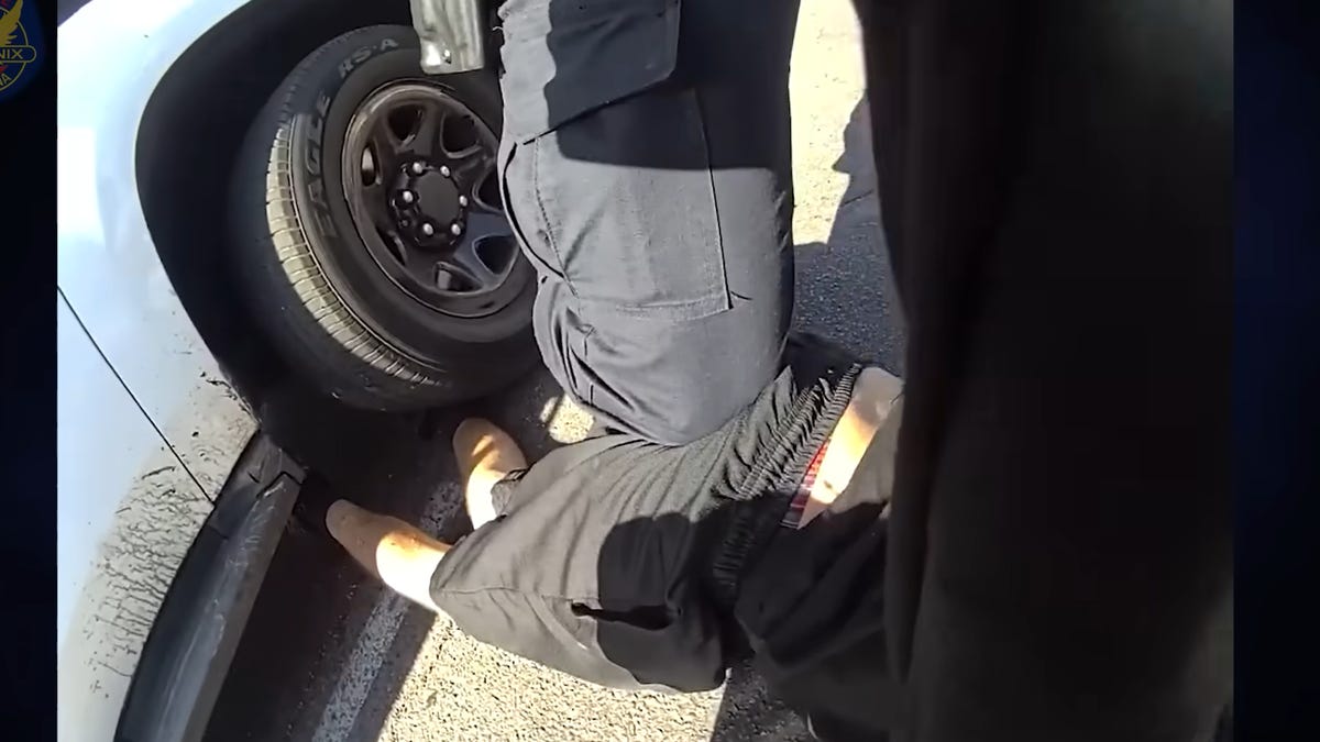 Footage shows armed robbery suspect hit by Phoenix police vehicle