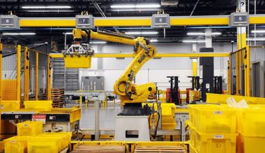 Amazon said it is deploying robots in its warehouses that will help employees pack and ship 32 million products in a Massachusetts center (stock image)