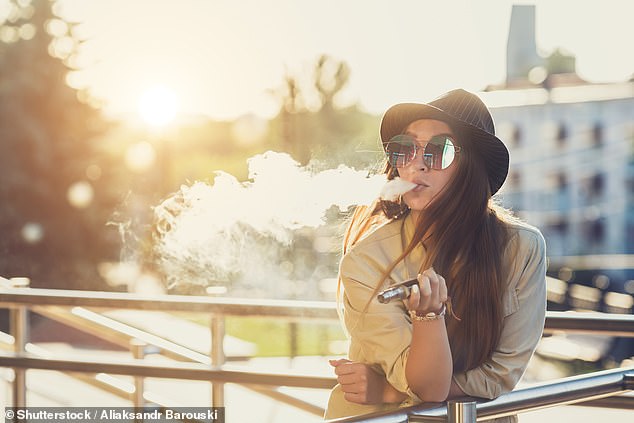 A new study from the University of California - Davis found vaping may release more cancer-causing chemicals than 20 cigarettes (stock image)