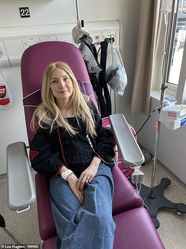 Lea Hughes receives cancer treatment in hospital after being diagnosed with stage 4 cancer