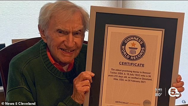Dr Tucker has also won an award from the Guinness World Records book as the oldest practicing doctor
