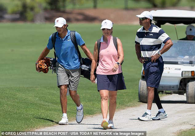 The photos stunned fans, while Woods was on the course to support 16-year-iold son Charlie