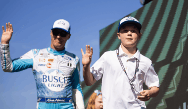 Keelan Harvick, son of NASCAR Cup Series driver Kevin Harvick during the Folds of Honor QuikTrip 500 at Atlanta Motor Speedway.