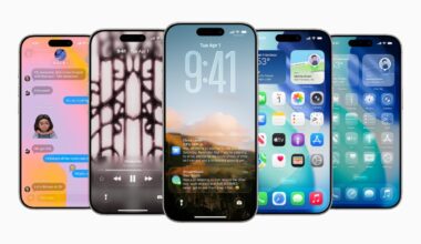 array of iPhones