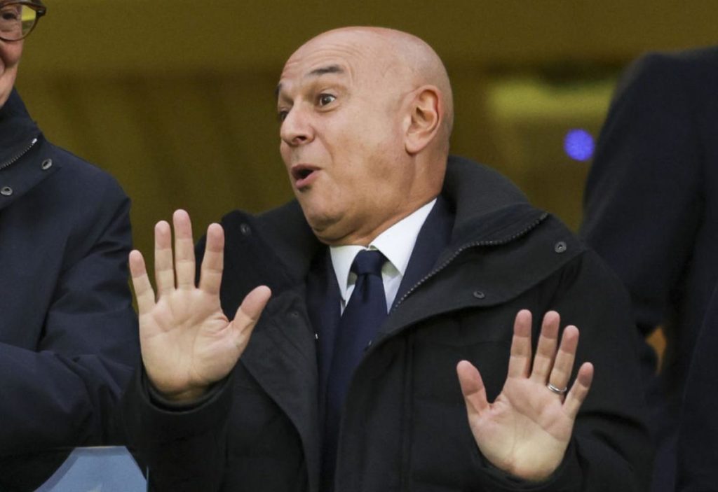 Daniel Levy watches Tottenham