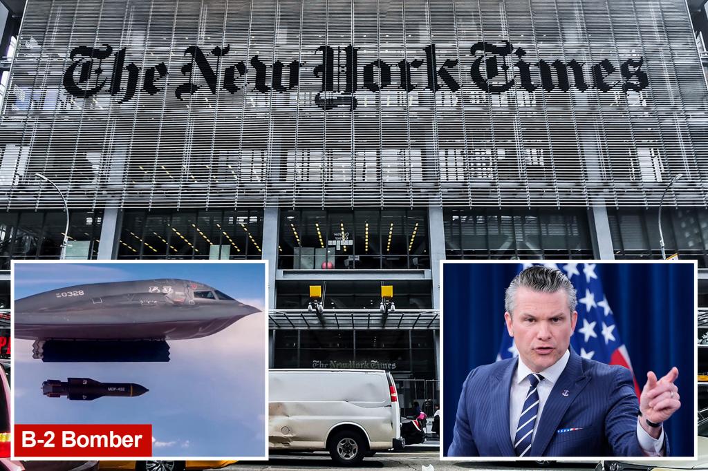 NY Times dragged for trying to fact-check Hegseth's praise of 'our boys' flying B-2 bombers