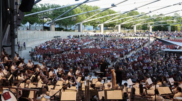 The Grant Park Orchestra performs Pacho Flores's "Morocota" at the...