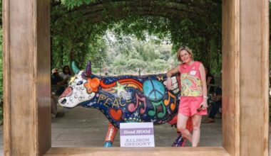 Good MOOd cow by Allison Gregory. Located at the San Antonio International Airport. (Credit: CHRISTUS Children’s Facebook page)