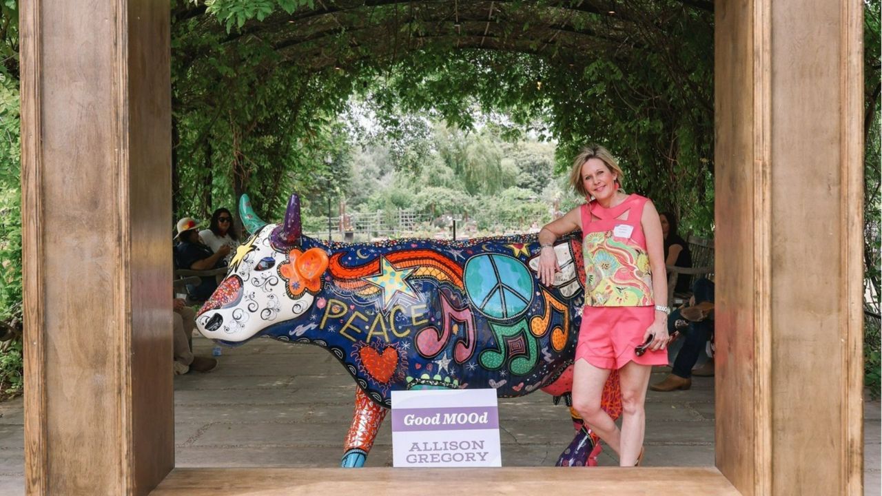 Good MOOd cow by Allison Gregory. Located at the San Antonio International Airport. (Credit: CHRISTUS Children’s Facebook page)