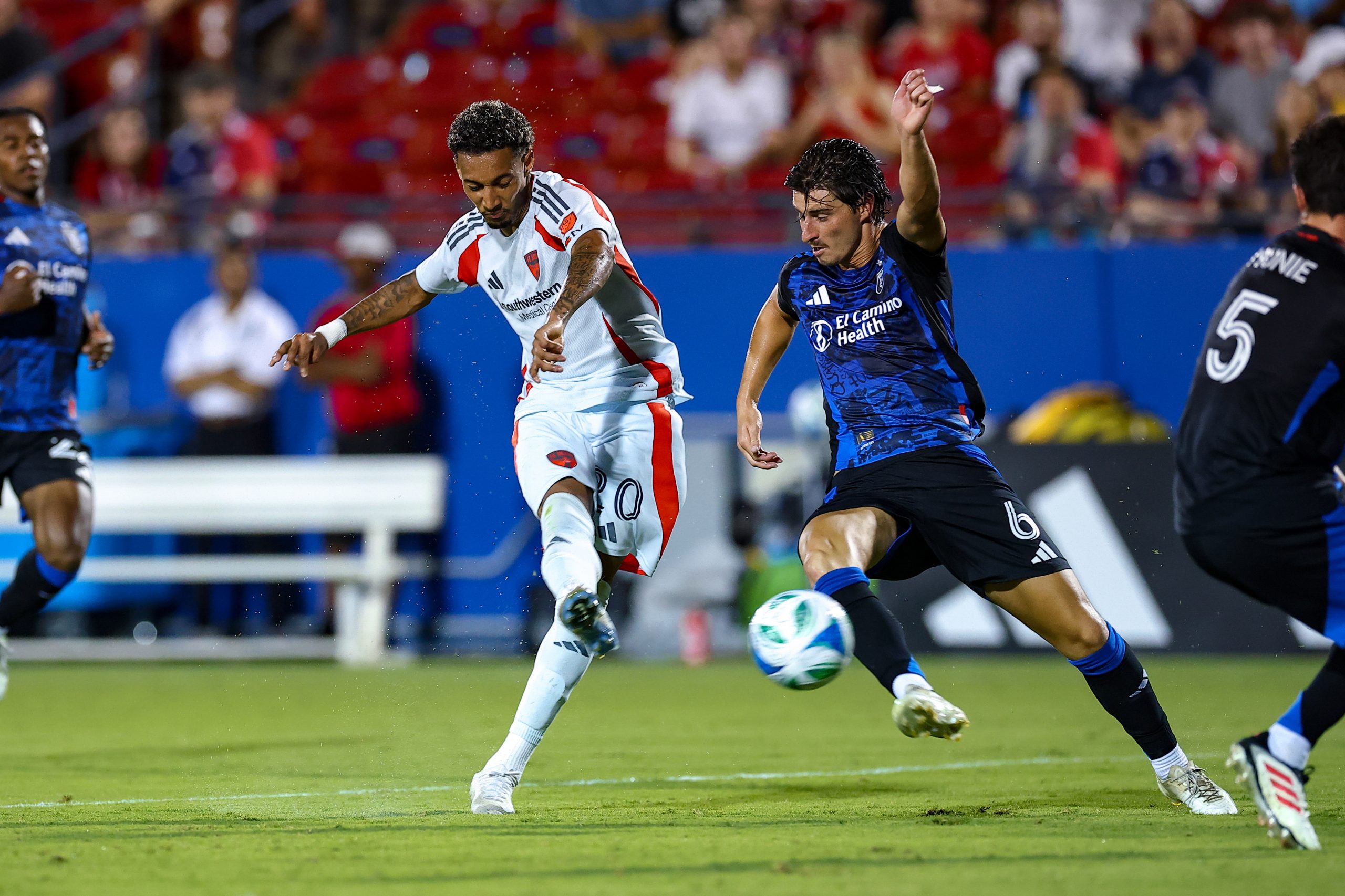 Pedrinho shoots against San Jose Earthquakes, June 25, 2025. [It's believed this is the play in which he got injured] (Matt Visinsky, 3rd Degree)