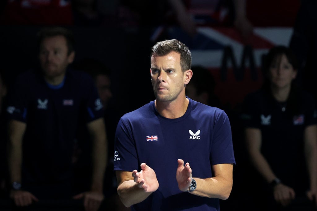 Jack Draper watches on during Great Britain's 2023 Davis Cup tie with Serbia