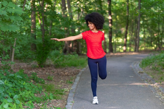 Black woman exercising outdoors