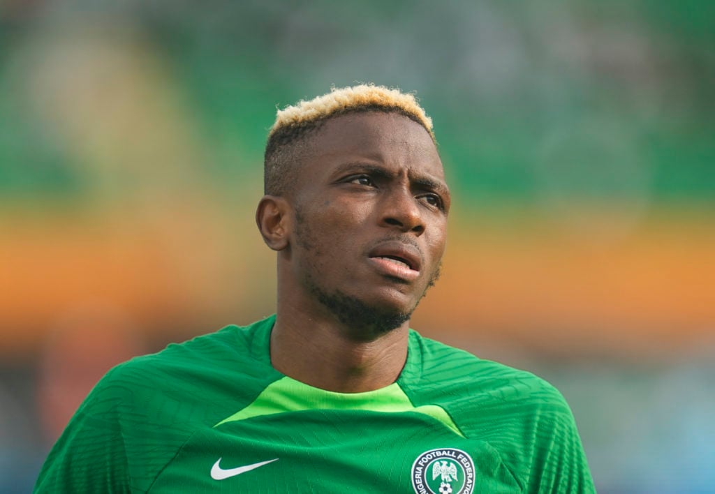 Nigeria striker Victor Osimhen in action against Angola.