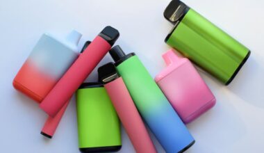 Electronic cigarettes in different colors and shapes